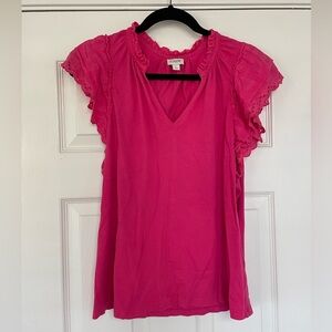 J. Crew Factory Ruffle Eyelet Top